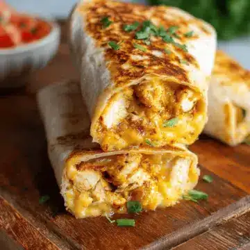 Cheesy Garlic Chicken Wraps