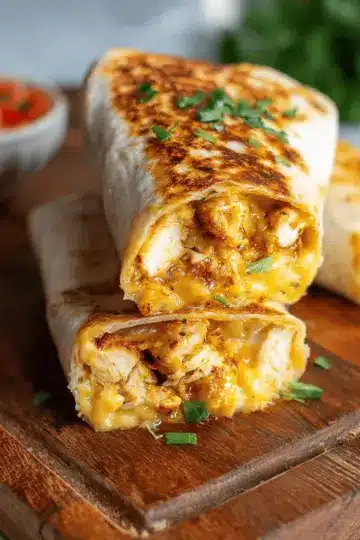 Cheesy Garlic Chicken Wraps