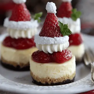 Mini Santa Hat Cheesecakes