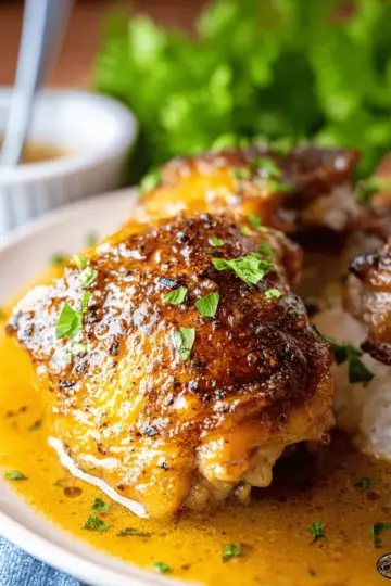 Crock Pot Chicken Thighs and Gravy (For Two)