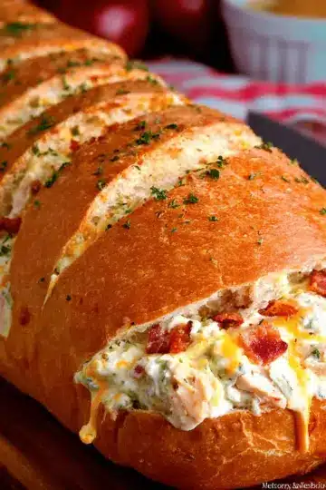 Chicken Bacon Ranch Stuffed Bread