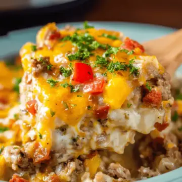Crock Pot Cheesesteak Potato Casserole