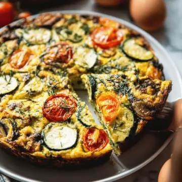 Crustless Garden Vegetable Quiche (gluten free + dairy free)