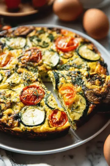 Crustless Garden Vegetable Quiche (gluten free + dairy free)
