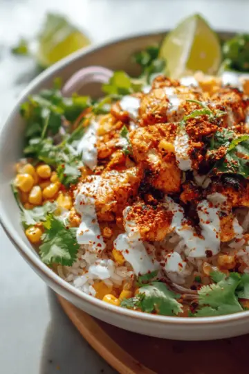 Street Corn Chicken Rice Bowl