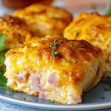 Ham and Cheese Butter Swim Biscuits