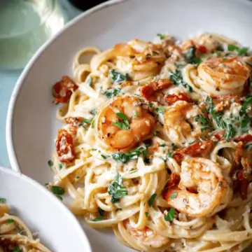 Creamy Tuscan Shrimp Linguine