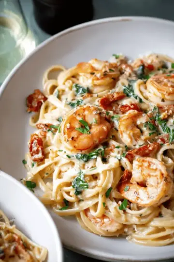 Creamy Tuscan Shrimp Linguine