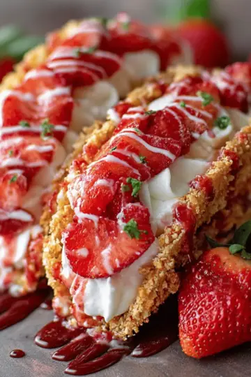 Strawberry Crunch Cheesecake Tacos