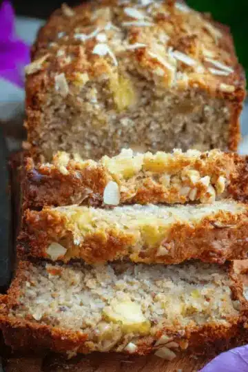 Hawaiian Banana Bread with Pineapple, Coconut & Macadamia Nuts