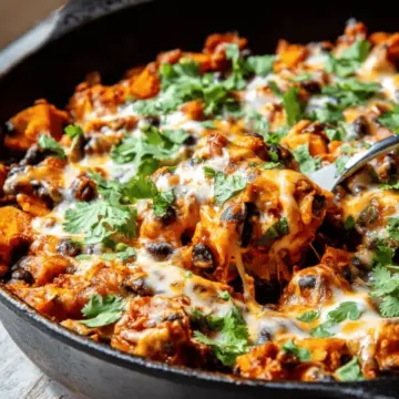 Butternut Squash and Black Bean Enchilada Skillet
