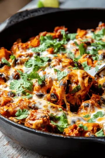Butternut Squash and Black Bean Enchilada Skillet