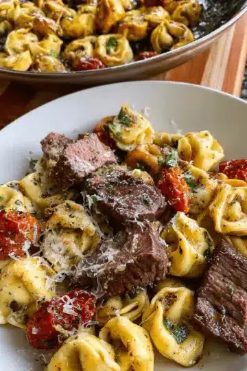 Garlic Parmesan Steak Tortellini