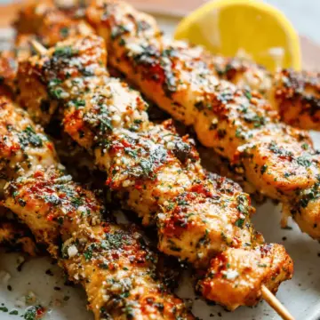Garlic Parmesan Chicken Skewers