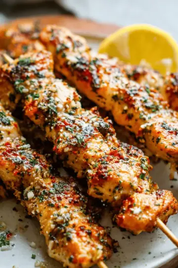 Garlic Parmesan Chicken Skewers