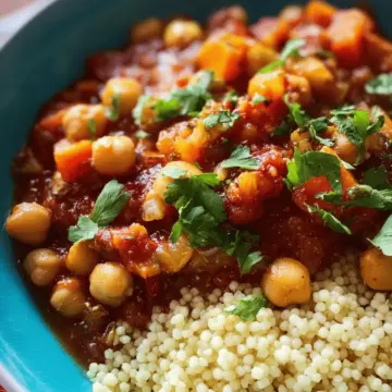 Slow Cooker Moroccan Chickpea Stew with Couscous