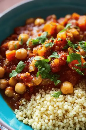 Slow Cooker Moroccan Chickpea Stew with Couscous