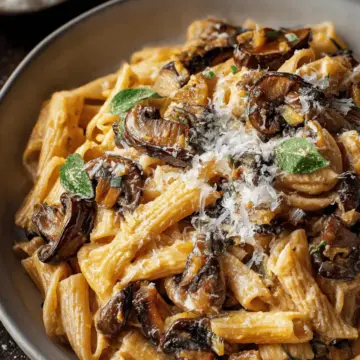 Caramelized Leek and Mushroom Gruyere Pasta