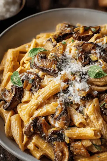 Caramelized Leek and Mushroom Gruyere Pasta
