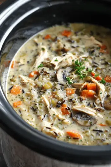 Slow Cooker Chicken and Wild Rice Soup