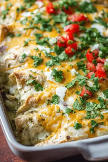 Easy Green Chicken Enchiladas