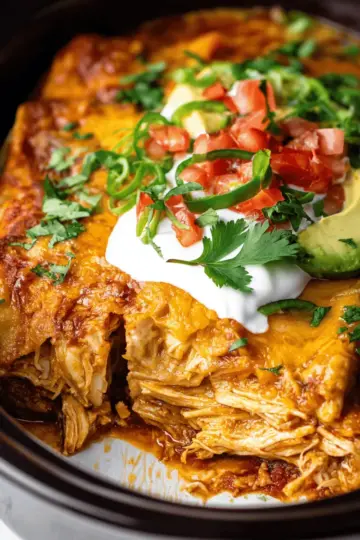 Slow Cooker Chicken Enchiladas