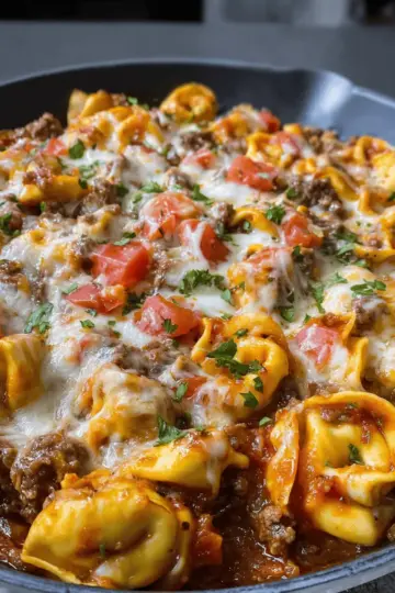 Cheesy Beef Enchilada Tortellini