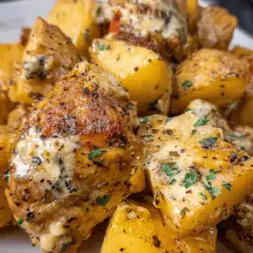 Crockpot Garlic Parmesan Chicken and Potatoes