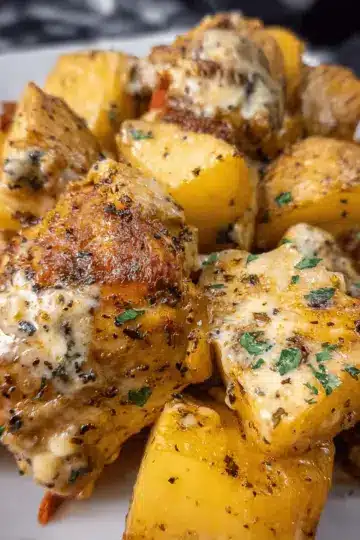 Crockpot Garlic Parmesan Chicken and Potatoes