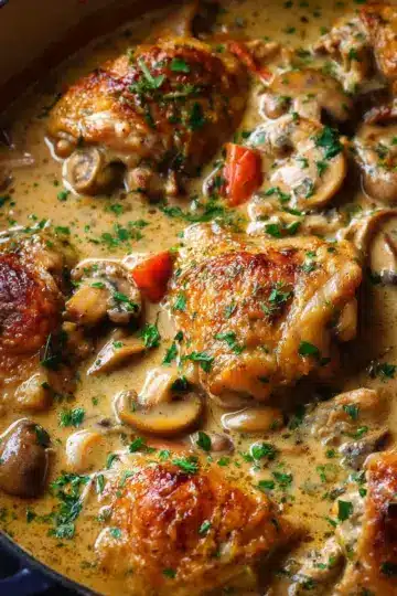 Chicken Fricassée (quick French chicken stew)