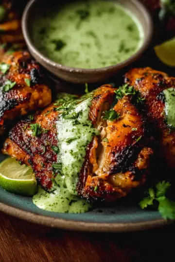 Peruvian Chicken with Green Sauce (Aji Verde)