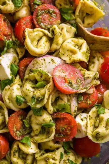 Easy Pesto Tortellini Pasta Salad