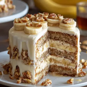 Heavenly Banana Walnut Cream Cake