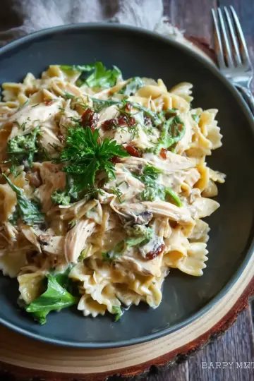 Creamy leftover rotisserie chicken pasta