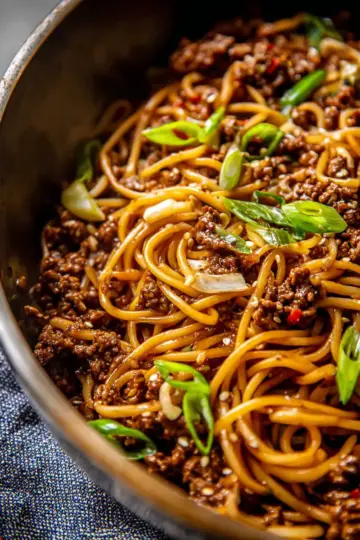 Mongolian Ground Beef Noodles