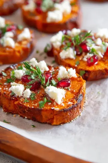 Sweet Potato Bites With Honey and Feta