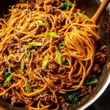 Mongolian Ground Beef Noodles