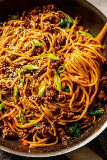 Mongolian Ground Beef Noodles