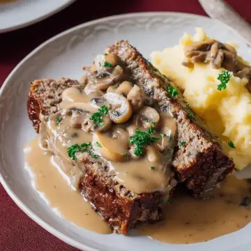 Meat Loaf With Mushroom Gravy