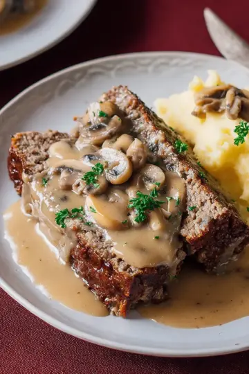Meat Loaf With Mushroom Gravy