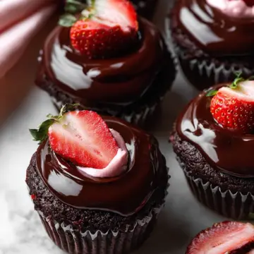 Chocolate Covered Strawberry Cupcakes