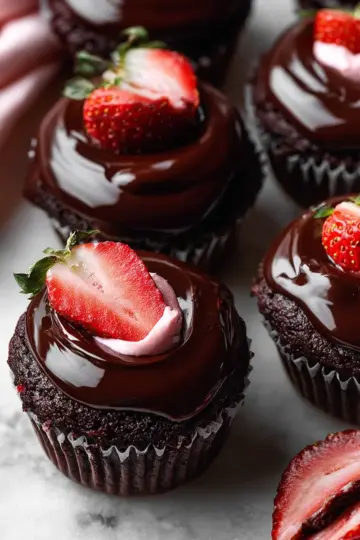 Chocolate Covered Strawberry Cupcakes
