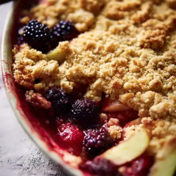 Blackberry and apple crumble