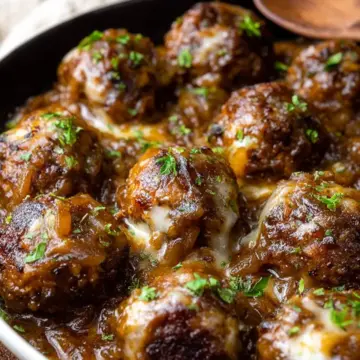 French Onion Meatballs