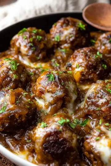French Onion Meatballs