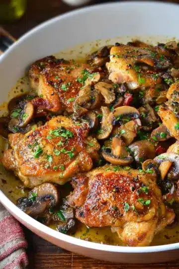 Garlic Mushroom Chicken Thighs