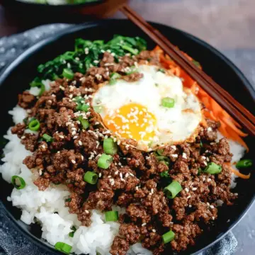 Korean Ground Beef and Rice Bowls