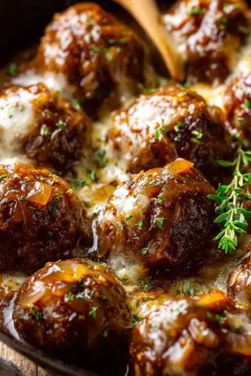 French Onion Meatballs