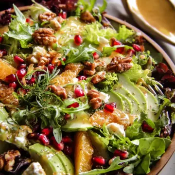 Christmas Salad with Honey Mustard Dressing.