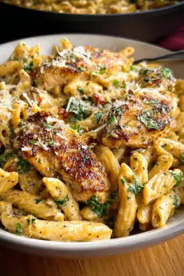 Garlic Parmesan Chicken and Pasta (One-Pan)